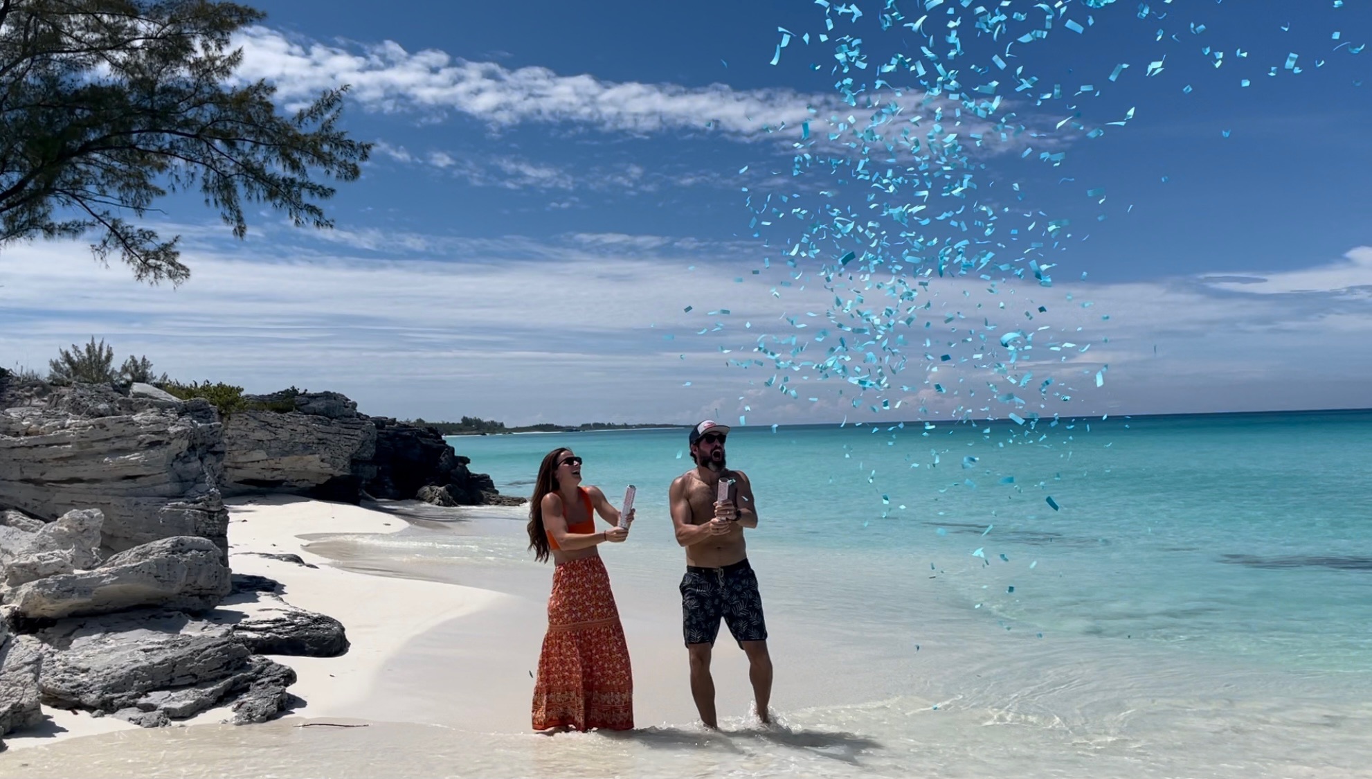 We did our gender reveal on the beach in Costa Rica, what a treat.